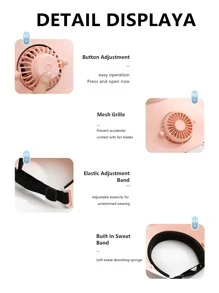 Gorra visera con ventilador - Tres configuraciones de velocidad de viento - Gran protección solar - Visor para mujeres/hombres/niños - Carga USB - Hebilla elástica ajustable - Multicolor - Ver 9