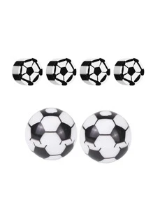 6 piezas, Juego de papelería de la serie deportiva: 4 sacapuntas manuales en forma de pelota deportiva + 2 borradores de pelota, Juego de papelería de deportes de pelota, Sacapuntas pequeño y compacto en forma de balón de fútbol, Regalos para fiestas de cumpleaños temáticas deportivas, recompensas escolares, suministros de aprendizaje en el hogar, artículos de fiesta de fútbol para entusiastas del fútbol, regalos navideños, regalos de Halloween - Juego de papelería de bolas. - Ver 16