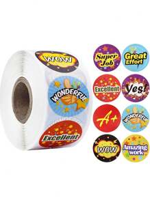 500/1500pcs Teacher Reward Stickers - 3 Vibrant Rolls Of Diverse Praise & Merit Stickers,Easy-To-Use Self-Adhesive Design For Boosting Student Morale And Classroom Engagement - Ideal For Student Recognition And Reward Sticker Pad,Sticker>Roll,Stickers Set,Print Stickers,Stickers Design,Stikcers,Stickers,Teacher Stickers,Classroom,Reward Stickers,Sticker Roll,Classroom,Stickers Set,Classroom,Teacher Stickers