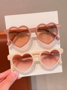 2/3/4Pcs Girls Cute Heart Kids Children Baby Fashion Glasses Great Gift For Valentine's Day,Card Only Show,Don't Shipping