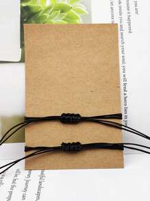 One Pair Of Braided Bracelets With Tree Of Life Charm, Friendship Bracelets, Packaged In Card - Tree Of Life - View 3