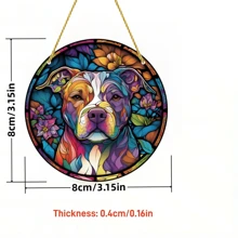 1 Stück, Hundemotiv Glasmalerei Sonnenfänger, Hunde Wandhänger Ornament Panel Dekoration, Geburtstagsgeschenk für Großmutter Tierliebhaber, Anhänger Dekor Ornament, Szenendekor, Raumdekoration, Heimdekoration, Fensterdekor Anhänger, Feiertagsdekor, Auswahl aus verschiedenen Hundearten wie Charlie King Hund, Berner Sennenhund, Pudel, Husky, Bulldogge
