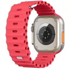 1 件男女通用运动海洋风格表带，兼容 Apple Watch 38 毫米/40 毫米/41 毫米/42 毫米/44 毫米/45 毫米/46 毫米/49 毫米 Ultra SE 系列 1/2/3/4/5/6/7/8/9/10 - 珊瑚紅 - 查看 3