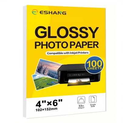High Glossy Photo Paper For Inkjet Printer 3.5*5/4*6 Inch 200G 53Ib 100 Sheets Thick Photo Paper For Dye Ink