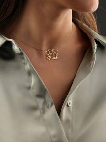 50 Styles Of Cute Dog Ear Necklaces With English Names, Suitable For Dog Owning Families And Pet Lovers. Made Of Stainless Steel Material, This Necklace Is Classic And Elegant,