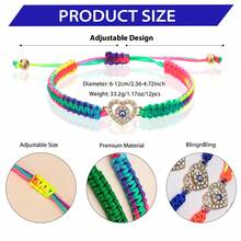 12pcs Bohemian Adjustable Handmade Braided Bracelet Set, Stackable With Rhinestone, Beach Style Women's Bracelet - Multicolor - View 9