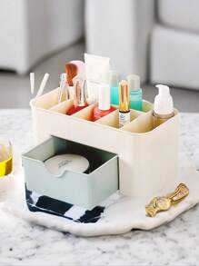 Home Drawer Cosmetic Organizer, Nail Tools Multi-Layer With Drawer Desktop Organizer, Desktop Jewelry Skincare Compartment Dressing Box - Multicolor - View 17