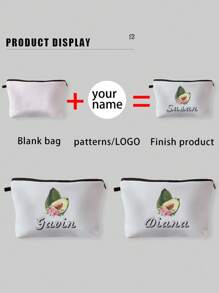 New Cosmetic Bag, Custom Photo Cosmetic Bag, Can Be Customized To Your Unique Design, Lightweight Waterproof Canvas Zipper Cosmetic Bag Is Also Perfect For Coin Purse, Pencil Case, Perfect For Shopping, Date, Vacation, Travel, Festival, Party Or As A Gift Shop Back To School - one-size - View 4