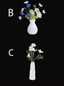 1 件防震陶瓷塑料花瓶，适用于客厅装饰、桌面插花、家居装饰 - 彩色 - 查看 2