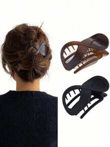 DIYPLUS 2pcs/Set Fashionable Multi-Color Hair Clips For Women, Versatile Strong Grip Hair Accessories Suitable For Daily Wear, Commute, Casual Party, Face Washing, Showering And Makeup, Coordinating With Outfits And Accessories (May Have Slight Color Difference Under Different Lighting Conditions),Hair Barrettes