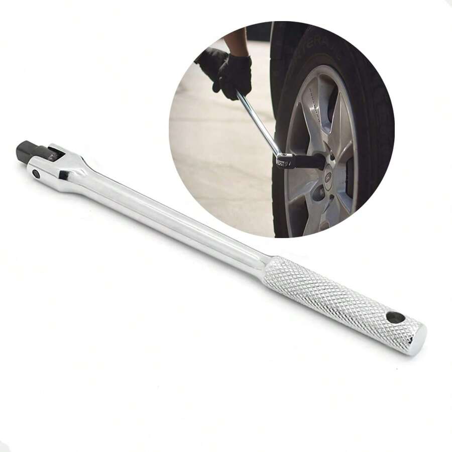 Maneral Dado Cuadro 1/2'' Mango Articulado 45cm De Acero - Plateado - Ver 1