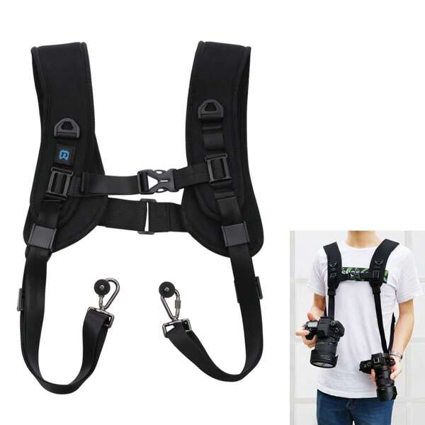Puluz PULUZ Quick Release Dubbele Schouderharnas Zachte Pad Decompressie Schuimband Riem Voor DSLR Digitale Camera's