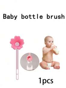 1入組嬰兒奶瓶清洗刷，長柄海綿刷適用於學生水瓶和水杯，360度旋轉清潔嬰兒奶瓶 - 彩色 - 查看 1