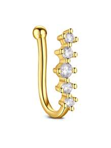 CIZME 1PC Fake Nose Ring CZ African Nose Cuffs Gold Faux Septum Nose Rings Clip On Nose Jewelry For Woman Non Pierced Jewelry, Multi-Style Fake Nose Rings For Women African Nose Cuff Non Piercing Nice Gift For Her On Birthday/Valentine's Day/Christmas, Fake Septun Fake Nose Ring