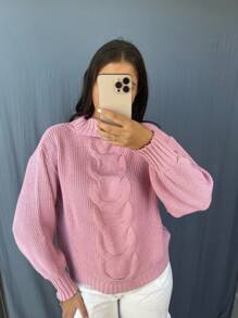 Women Sweaters - Màu Hồng baby - Xem 2