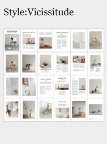 1入組Ins風格簡約英文雜誌，攝影道具，攝影背景，家居裝飾，簡約風格，適用於直播，街拍，適用於美食，珠寶，化妝品和其他攝影活動