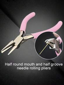 1pc Professional Round Concave Pliers For Jewelry Making - Mini Precision Wire Looping & Bending Tool, Ideal DIY Hand Tool For Craft Hobbyists