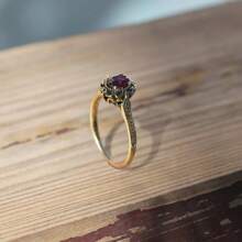 1pc Simple Vintage Cubic Zirconia Red Stone Women's Ring