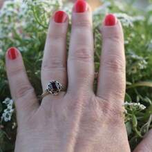 1pc Simple Vintage Cubic Zirconia Red Stone Women's Ring