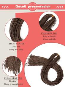 Micro Braids Hair Extensions Long Micro 3X Pre-Looped Synthetic Zizi Braids  24 Inch 100g/Pack Color Thin Small Box Braid Crochet Twisted Hair Synthetic Kanekalon Braiding Hair Extension