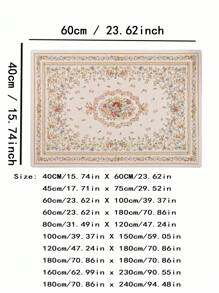 1pc Geometric Pattern Series Rug, Modern Minimalist Floral & Plant Design Carpet - Multicolor - View 3