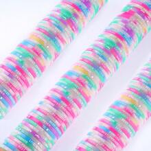 100 pezzi / confezione Braccialetti in silicone elastico semplici casuali con alfabeto in colori luminescenti, adatto per decorazioni giornaliere delle donne, festival e feste - 100 piccoli braccialetti in silicone - Visualizzare 13