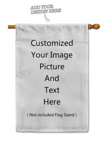 1pc Customizable Photo Of Pet, Family, Couple, Friends Portrait, Double-Sided Linen Garden Flag, Home Decor, Outdoor Decor, Yard Decor, Garden Decor (Flagpole Not Included)