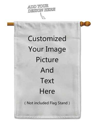1pc Customizable Photo Of Pet, Family, Couple, Friends Portrait, Double-Sided Linen Garden Flag, Home Decor, Outdoor Decor, Yard Decor, Garden Decor (Flagpole Not Included)