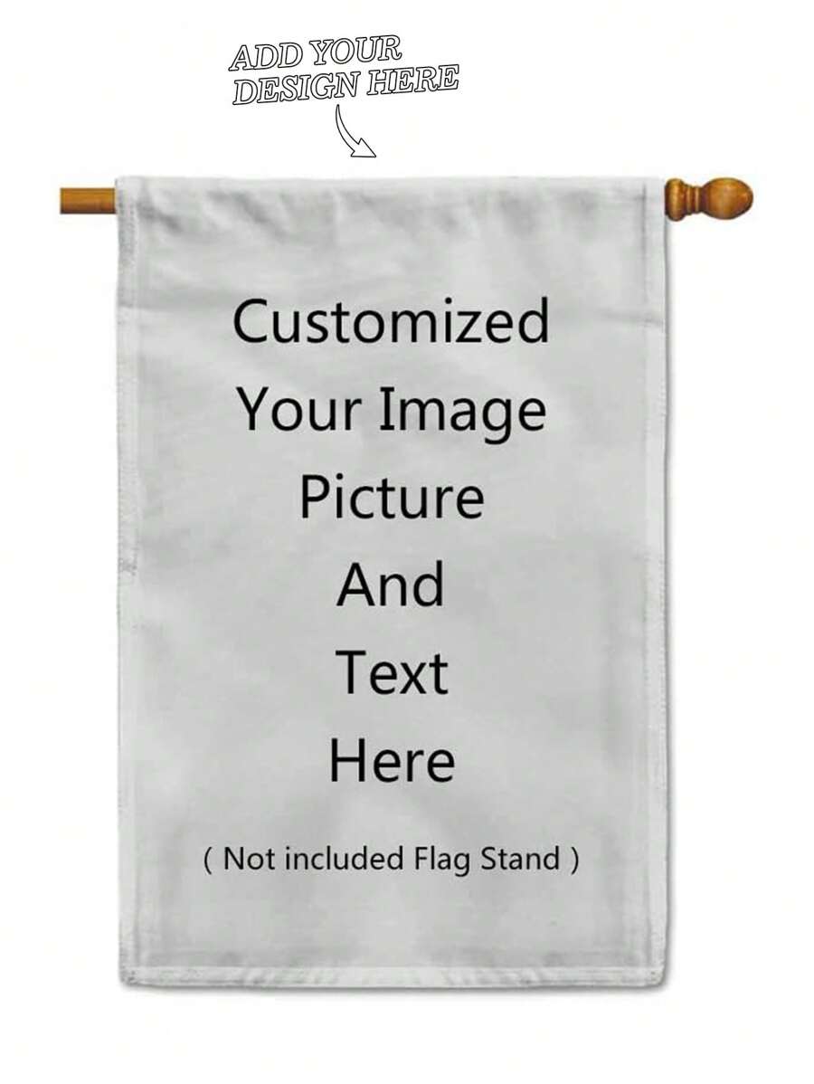 1pc Customizable Photo Of Pet, Family, Couple, Friends Portrait, Double-Sided Linen Garden Flag, Home Decor, Outdoor Decor, Yard Decor, Garden Decor (Flagpole Not Included)