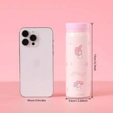 Miniso Botella térmica de agua de acero inoxidable de 280ml/9,47 oz con personajes de anime Sanrio My Melody, kawaii y lindos de caricatura - Rosa - Ver 10