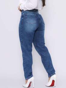 Women Jeans - 藍色 - 查看 6