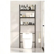 Organizador Mueble De Baño Estante Toallero Sanitario Wc Ducha Almacenamiento Multifuncional Acero Inoxidable 3 Repisas Impermeable Moderno Armable Decoracion Hogar