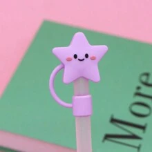 6入組/1入購物,卡通杯形花狀吸管蓋,創意防塵吸管塞,個性化可重複使用吸管帽,暢銷商品 - 彩色 - 查看 7