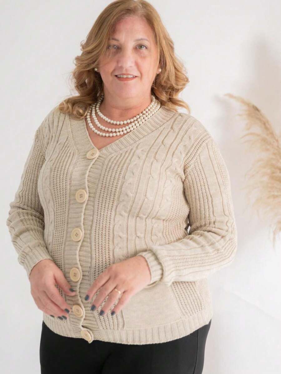 Plus Size Winter Coats - 沙 - 查看 1