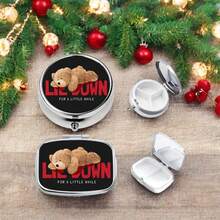 2pcs Round And Square Decorative Pill Box - Travel Metal Storage Box, Safe And Reliable, Simple And Convenient, Exquisite Pattern, Perfect Gift - Multicolor - View 12