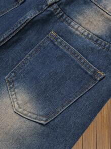 Tween Boy's Casual Jeans With Ripped Details And Pockets - Teal Blue - View 6