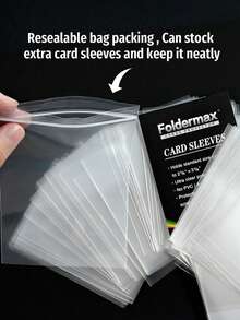 500 piezas Fundas claras para juegos de cartas, funda protectora de plástico PP de alta definición para tarjetas deportivas, tarjetas coleccionables, cartas de estrellas, cartas de intercambio y mini fotos - transparente - Ver 8