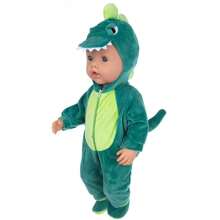 18inch Realistic Reborn Doll, Cute Cartoon Dinosaur Clothes Set, Fits 43cm Large Doll (Doll Not Included) - Green - View 5