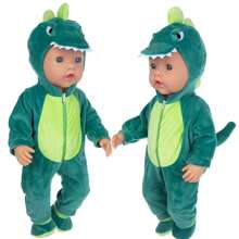 18inch Realistic Reborn Doll, Cute Cartoon Dinosaur Clothes Set, Fits 43cm Large Doll (Doll Not Included) - Green - View 4
