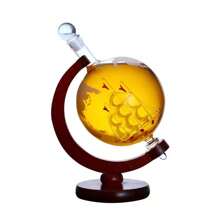 1pc/3pcs Globe Decanter, Whiskey Decanter Globe, Decanters For Alcohol, Crystal Whisky Decanter, Glass Liquor Decanter, For Bourbon, Whiskey, Scotch, Vodka, Rum, Tequila, Wine, 850ml/29oz, Gift For Father