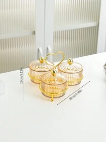 1 Juego de Bandeja Compartimentada Grande con Asas Duales - Contenedor de Almacenamiento de Alimentos Espacioso con Bandejas de Aperitivos Extraíbles, Tapa y Organizador de Refrigerador - Adecuado para Viajes, Fiestas, Ensaladas, Aperitivos y Dulces