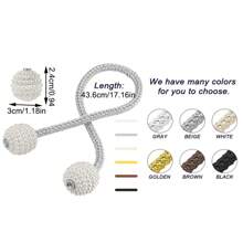 2pcs Magnetic Curtain Tiebacks, Faux Pearl Ball Decorative Home Curtain Buckle, Curtain Rope Straps For Holding Curtains & Drapes, For Bedroom Living Room Home Decor