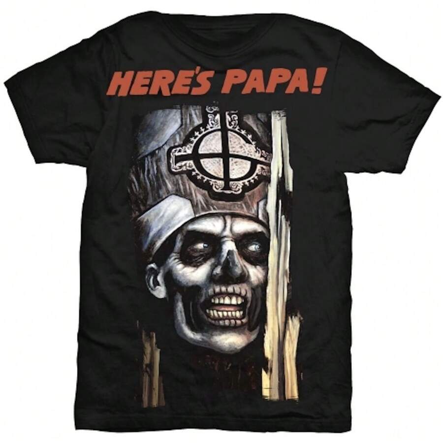 Ghost | Official Band T-Shirt | Here's Papa (Back Print) - 48-Hour Fast Shipping!  - Black - View 1
