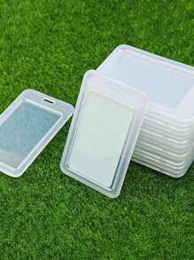 Transparent Card Sleeve Transparent Waterproof Bus Card Cover Student Clamshell Card Cover Name Tag Badge Holder For Cruise Ship Cards Nurses Teacher Office And School Photo And Card Storage Card Holder Card Holder Wallet Business Card Holder Credit Card Holder Id Card Holder Card Holder Women For Women For Men Card Wallet - Clear - View 3