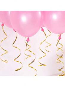 10 件混合闪亮激光派对气球，带丝带和细绳，适用于装饰、生日、婚礼派对用品、返校情人节