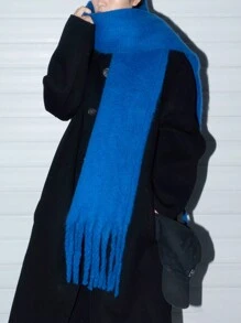 1 Women'solid Color Mohair Scarf Female Autumn Winter 2024 New All-In-One Neck Korean Version Of Advanced Sense Thick Warm Cape Suitable For Daily Use Accessories Women - Multicolor - View 7