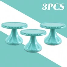 Juego de 3 piezas/6 piezas Soporte mini para cupcakes, portador de cupcakes de plástico, plato de servir para decoraciones de fiesta de boda, cumpleaños, decoraciones de fiesta rosa, soporte para pastel para decoraciones de Navidad, baby shower, boda, suministros para fiesta de boda, decoraciones de boda, accesorios de boda, soporte para tarta de boda