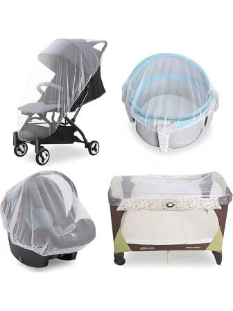 1PC/2pcs Stroller Full Cover Mosquito Net For Baby Carriage, Infant Pram Mosquito Netting, Random 1 Pc Sent Love Valentine