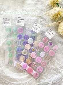 Pegatina de sello de foca de color caramelo para decoración de cortinas de mano de sobres, 1 pieza - Multicolor - Ver 3