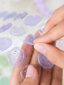 Pegatina de sello de foca de color caramelo para decoración de cortinas de mano de sobres, 1 pieza - Multicolor - Ver 9